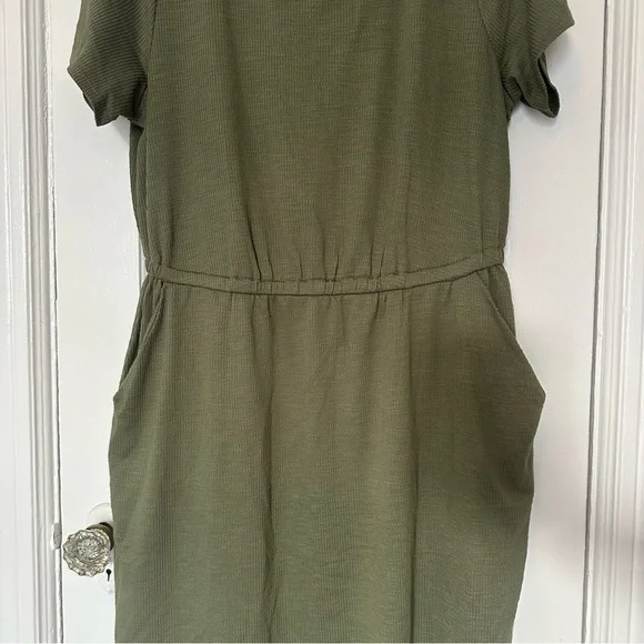 Torrid Green At The Knee Slub Rib Side Slit T-Shirt Dress Size 1 1X 14-16 - Picture 9 of 11